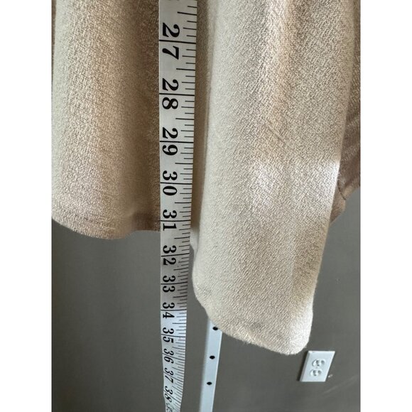 Soft Surroundings Top M Beige Asymmetrical Hem Tunic Sweater Strechy - Picture 6 of 9